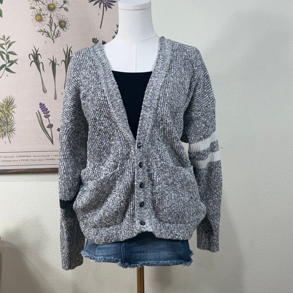 Vintage 90s Oversized Slouchy Cardigan Sweater Preppy Academia Prep School M